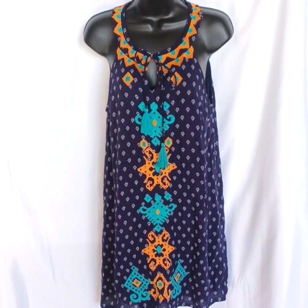 THML Mini embroidered dress, just above the knee